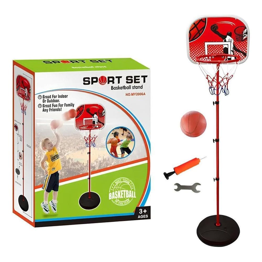 Kit Cesta Basquete Infantil Bola Bomba Ajustável 150Cm Aro20