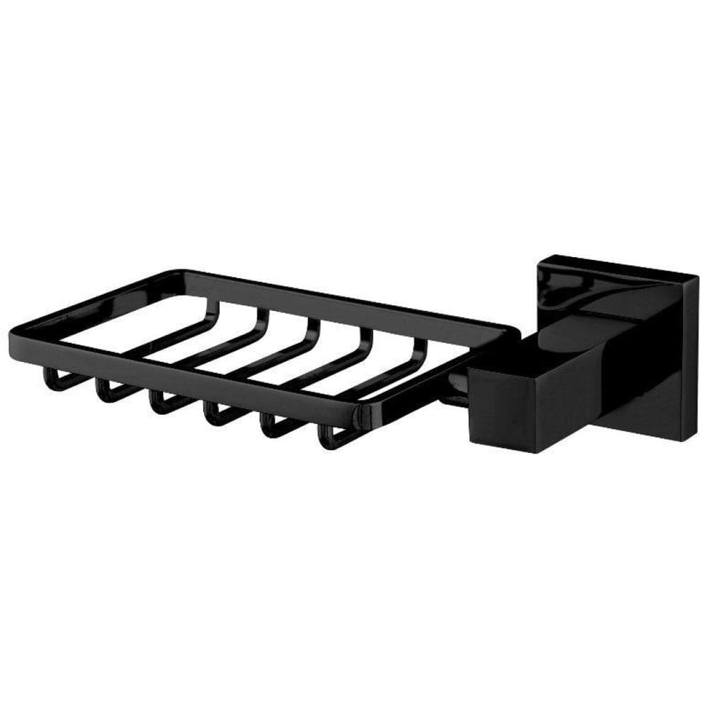 Saboneteira Para Banheiro Em Metal Stylos Preto Fosco