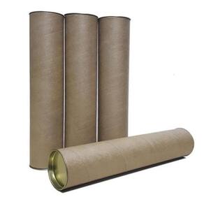 Tubo Papelão Tubete Canudo 60Cm X 6,1Cm Tampa Metal 24 Un
