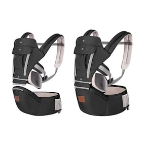 Canguru Ergonômico 12 Posições Bebê Com Assento 3 Em 1 Preto
