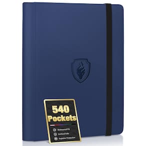 Encadernador de cartões Fabmaker Premium, 9 bolsos para 540 cartas, azul marinho