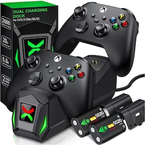Estação de carregamento de controle com 2 baterias recarregáveis para Xbox