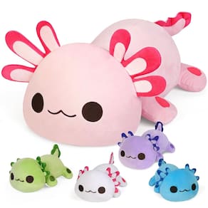 Brinquedos de pelúcia KMUYSL Axolotl Mommy com 4 bebês de 40 cm para crianças a partir de 3 anos