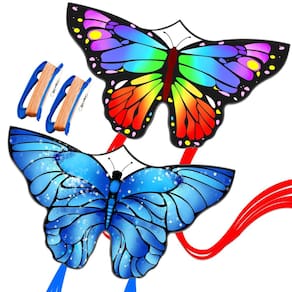 Kite Kaiciuss Butterfly 55x28cm para crianças e adultos, pacote com 2