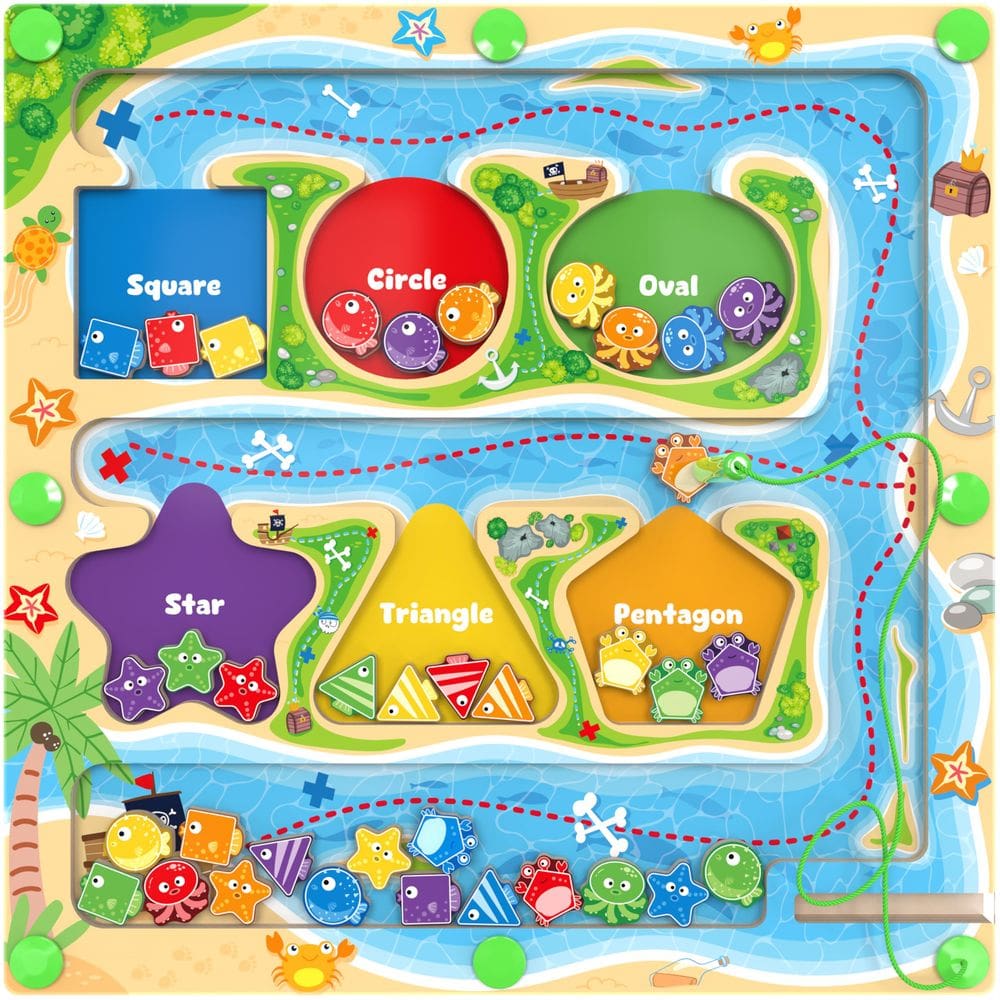 Brinquedo de quebra-cabeça MTYOKILN Magnetic Color & Shape Maze 3-5 anos