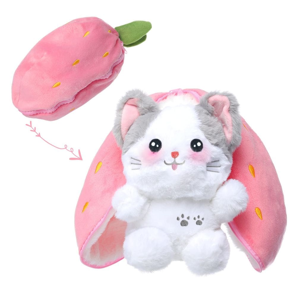 Brinquedo de Páscoa de 30 cm para gatos de pelúcia MIAODAM Strawberry Cat