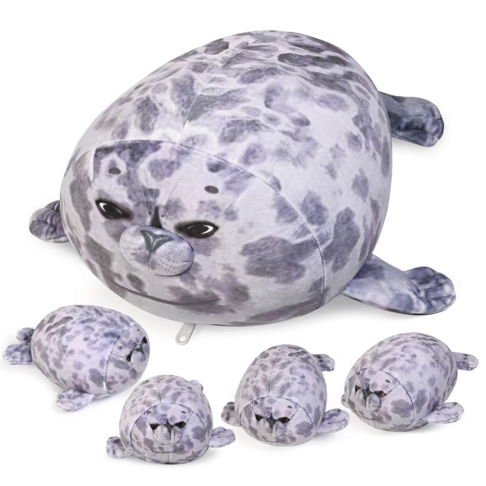 Brinquedos de pelúcia KMUYSL Seal Mommy com 4 bebês para meninas de 3 a 8 anos