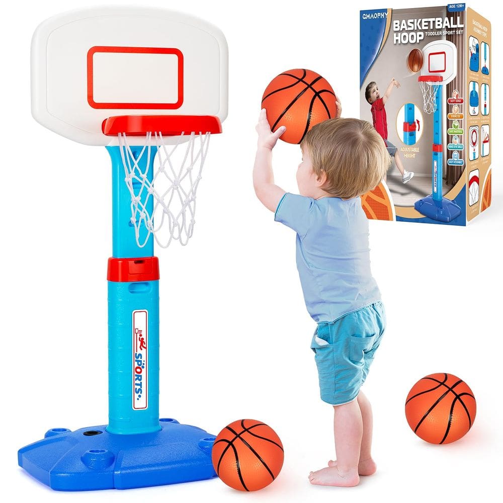 Cesta de basquete GMAOPHY para uso interno e externo, de 1 a 3 anos, com 3 bolas