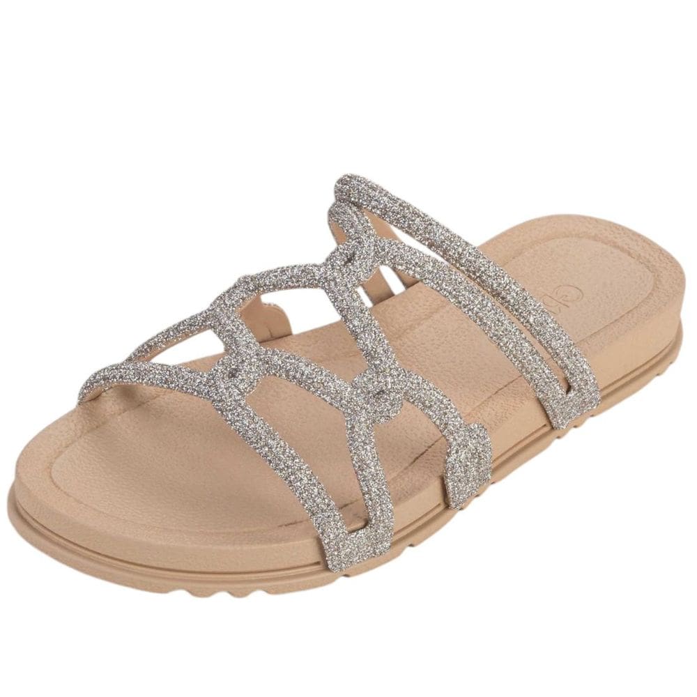 Chinelo Slide Glitter Flatform Conforto Acolher Grendha