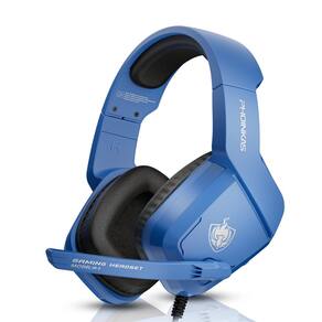 Fone de ouvido para jogos PHOINIKAS para PS4, PS5, PC e laptop azul marinho
