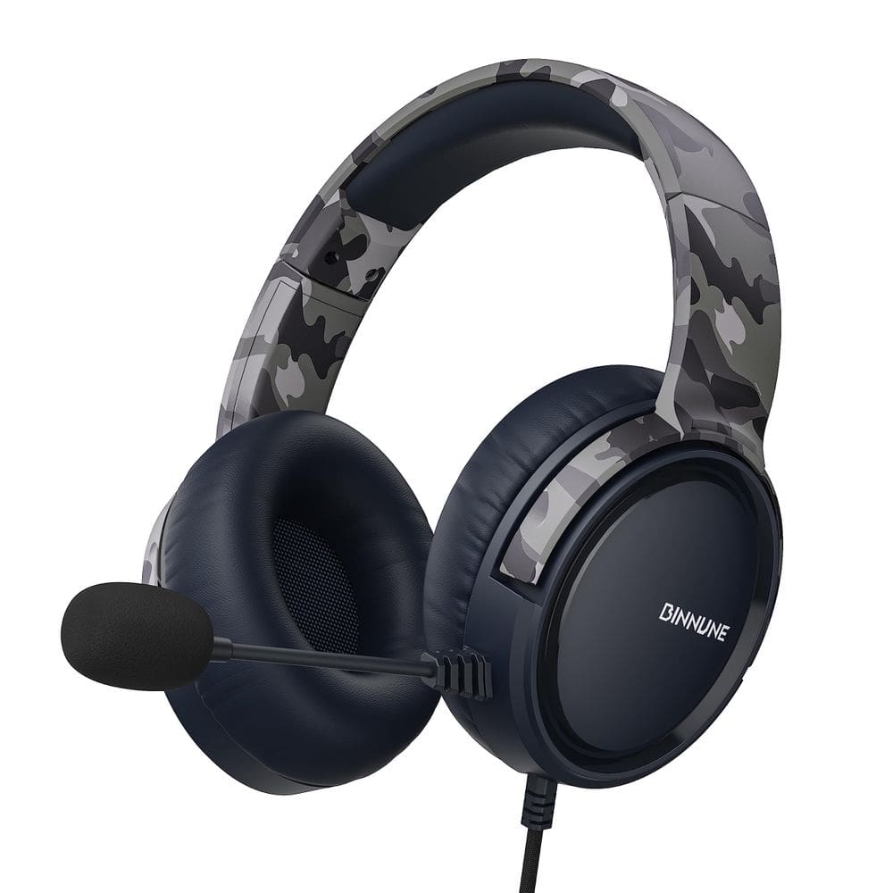 Fone de ouvido para jogos BINNUNE BG02 com microfone para PC PS5 PS4 Xbox NS