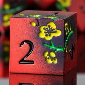 Conjunto de dados DNDND Metallic Flowers D&D com estojo de presente 150 g 7 unidades