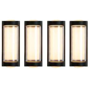 4 Arandela Externa 3 Leds Facho Duplo Aluminio Muro Bet80