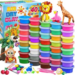 Kit de argila de modelagem ESSENSON 40 cores Air Dry Clay com ferramentas
