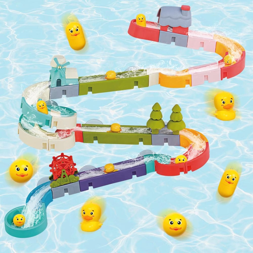 Brinquedo de banho Aprilwolf Duck Slide 52 unidades para crianças de 4 a 8 anos