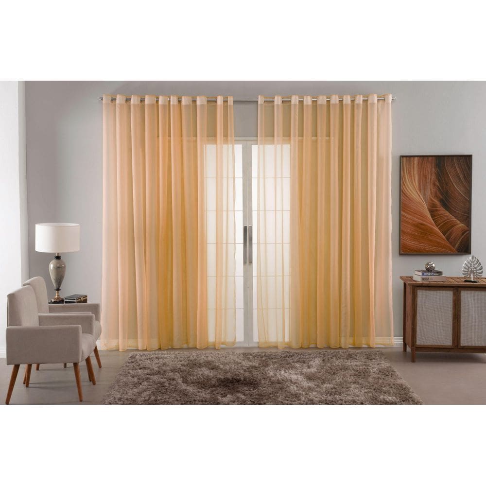 Cortina Voal Liso Delicate Quarto Sala Transparente 400X2,50