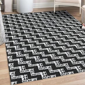 Tapete Jacquard Quarto 1,35M X 2,00M Pequeno Roma Preto