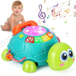 Brinquedo musical Turtle Baby BQU para 6 a 12 meses com luz e som