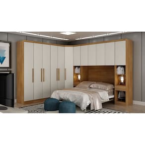 Modulado Casal Completo 6 Portas 8 Gavetas - Linea-Cumaru/Fendi - Móveis Novo Horizonte