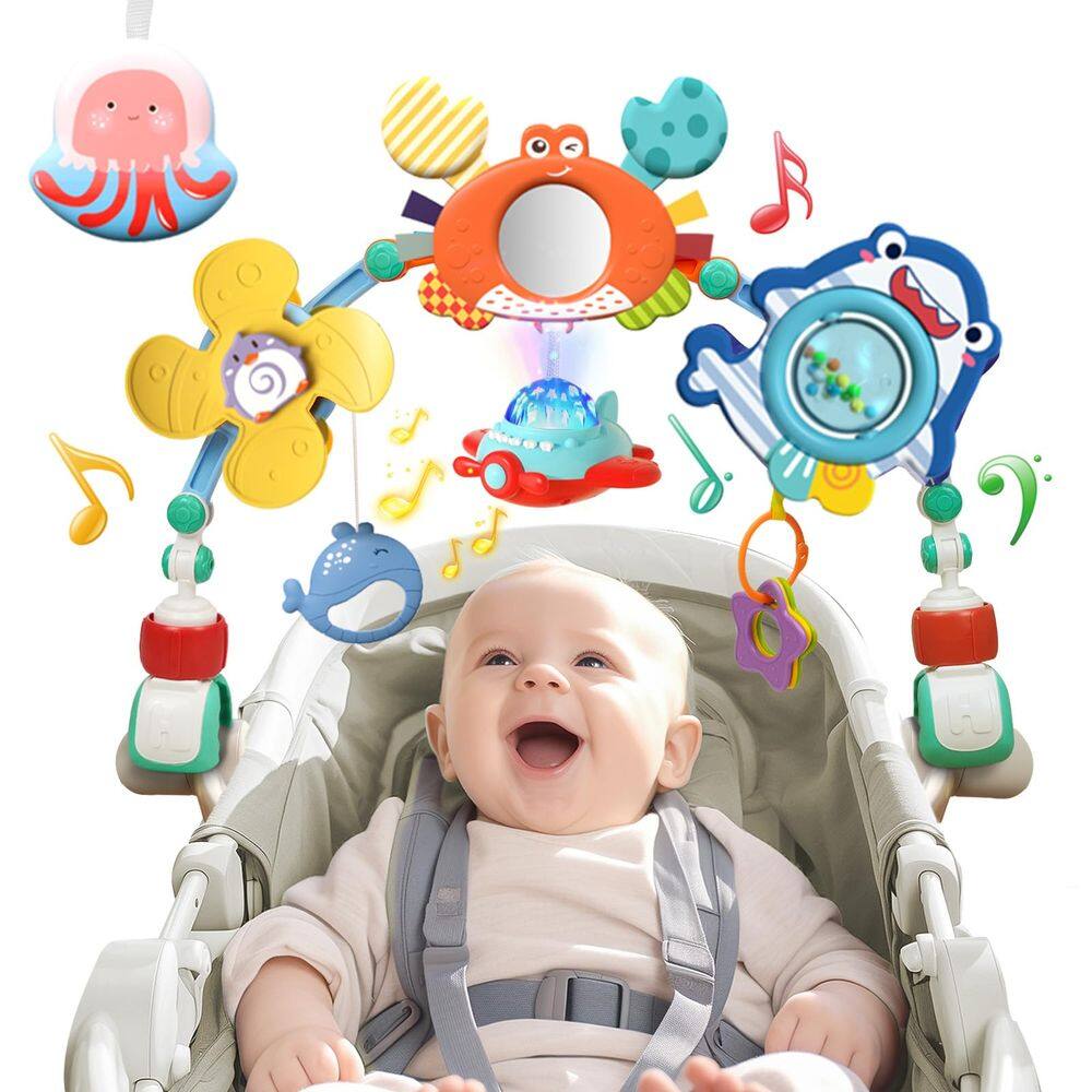 Carrinho de bebê musical Arch qesfir para berço e assento de carro