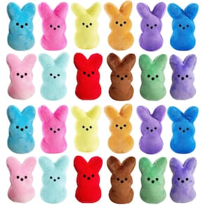 Brinquedos de pelúcia BOMBPARK Cute Bunny Easter Basket Stuffers, 24 unidades
