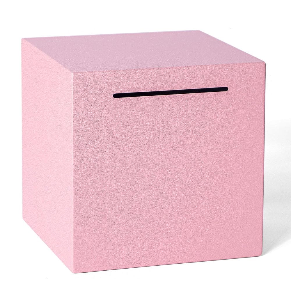 Piggy Bank Kozsort Break-to-Open em aço inoxidável rosa de 15 cm