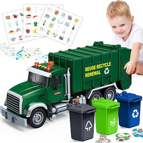 Caminhão de lixo de brinquedo Bstoyder de 15 polegadas com luzes e sons de mais de 3 anos