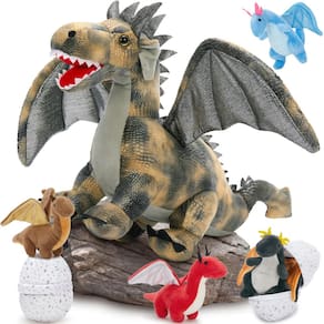 Pelúcia de pelúcia MaoGolan Dragon Plush para crianças com 4 bebês