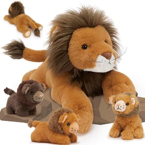 Bicho de pelúcia MaoGolan Lion com 3 bebês dentro para crianças