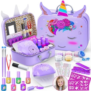 Conjunto de esmaltes Websonaw Kids com secador de unhas e adesivos de 3 a 12 anos