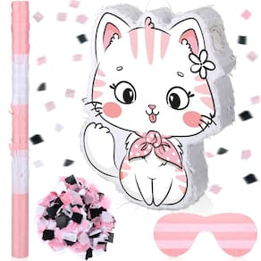 Artigos de festa Seematn Kitty Piñata Birthday com olhos vendados e bastão
