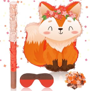 Tema da floresta para festa de aniversário de Piñata Seematn Fox com bastão
