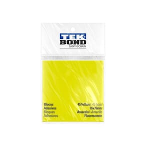 Bloco Adesivo Amarelo 76x76 45 Folhas Tek Bond