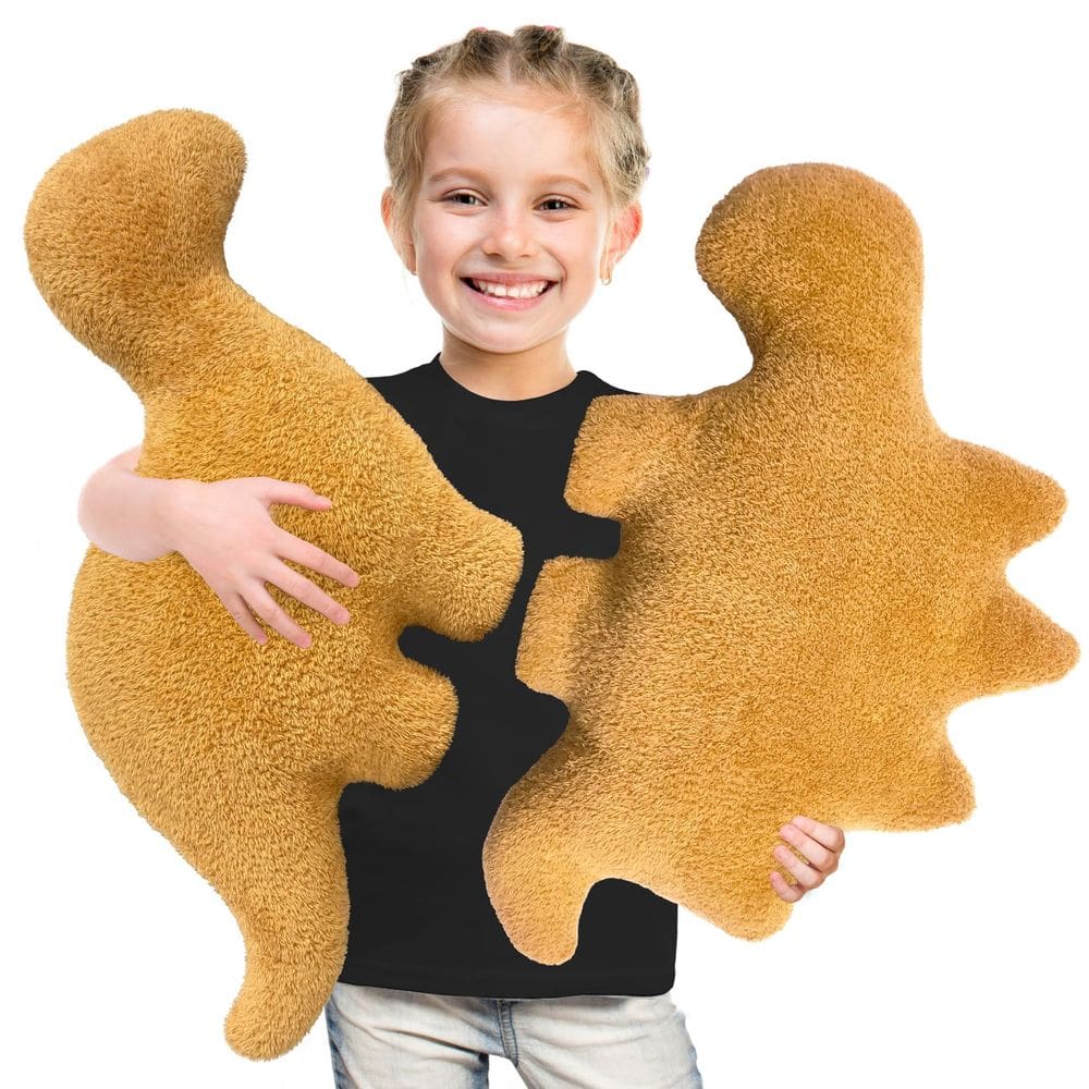 Almofada de pelúcia Andywoo Dino Nuggets Dinosaur Chicken, 2 unidades