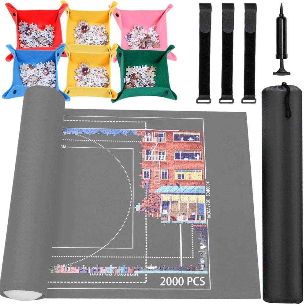Quebra-cabeça Mat Roll Up 2000 1500 1000 peças Grey Loweo