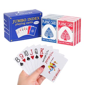 Pacote com 6 cartas de baralho Fanwer Large Print para idosos