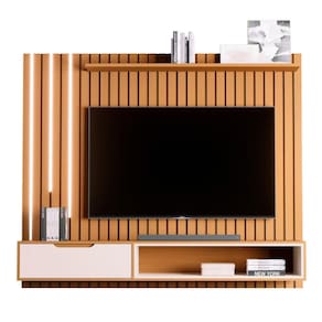 Home para Tv 80" Tucumã 1.8 SLIM Nature Off White JB Bechara