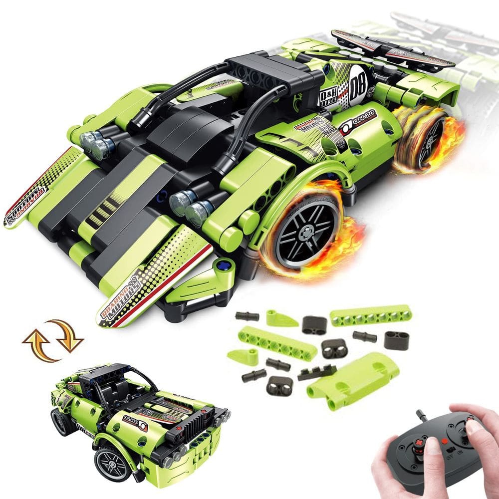 Brinquedo de construção GAMZOO STEM com controle remoto 2 em 1 Racer