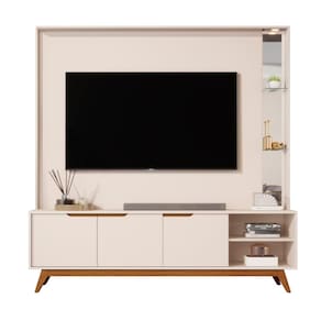 Home para Tv 80" Tucumã 1.8 Off White Com LED JB Bechara
