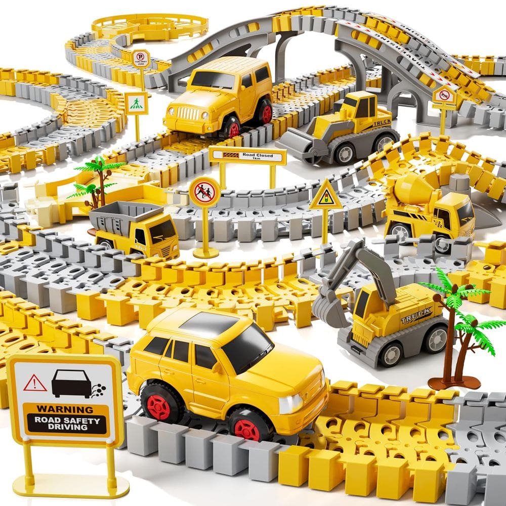 Brinquedos de construção iHaha Race Tracks 236 unidades com 6 carros de 3 a 6 anos