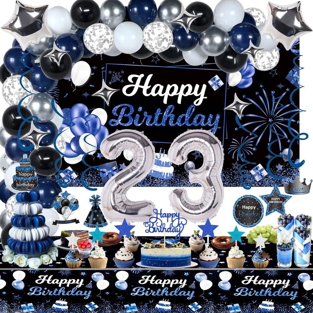Conjunto de decorações de aniversário Miidenks 23º aniversário para homens