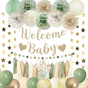 Kit de balões verdes Amandir Sage para decorações de chá de bebê