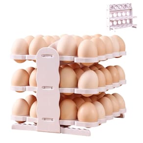 Porta Ovos Suporte 60 Ovos Geladeira Guarda Ovo Bancada Mesa Armario Cozinha Restaurante Armazenamento Dobravel Organizaçao