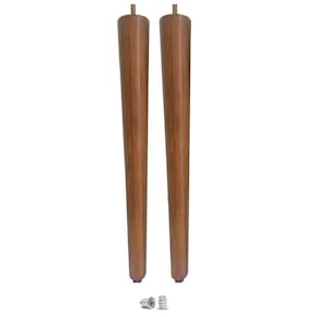 Kit 2 Pé Palito 50Cm Sofá Mesa Marrom Claro + Bucha