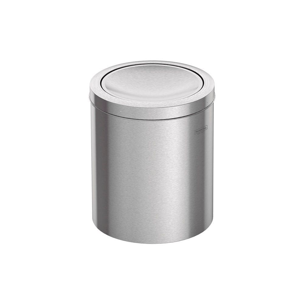 Lixeira Tramontina Swing Basculante 12L Redonda Inox