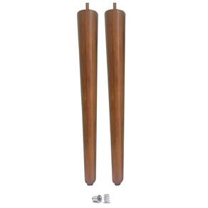 Kit 2 Pé Palito 60Cm Sofá Mesa Marrom Claro + Bucha