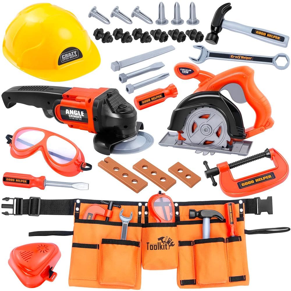 Conjunto de ferramentas Zealous Pretend Construction com cinto de ferramentas Kids 3-7Y
