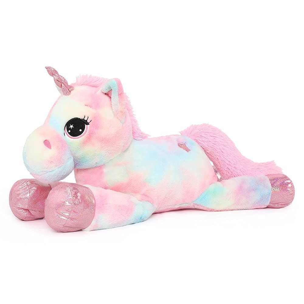 Pelúcia de bicho de pelúcia Tezituor Giant Unicorn de 32 polegadas para crianças