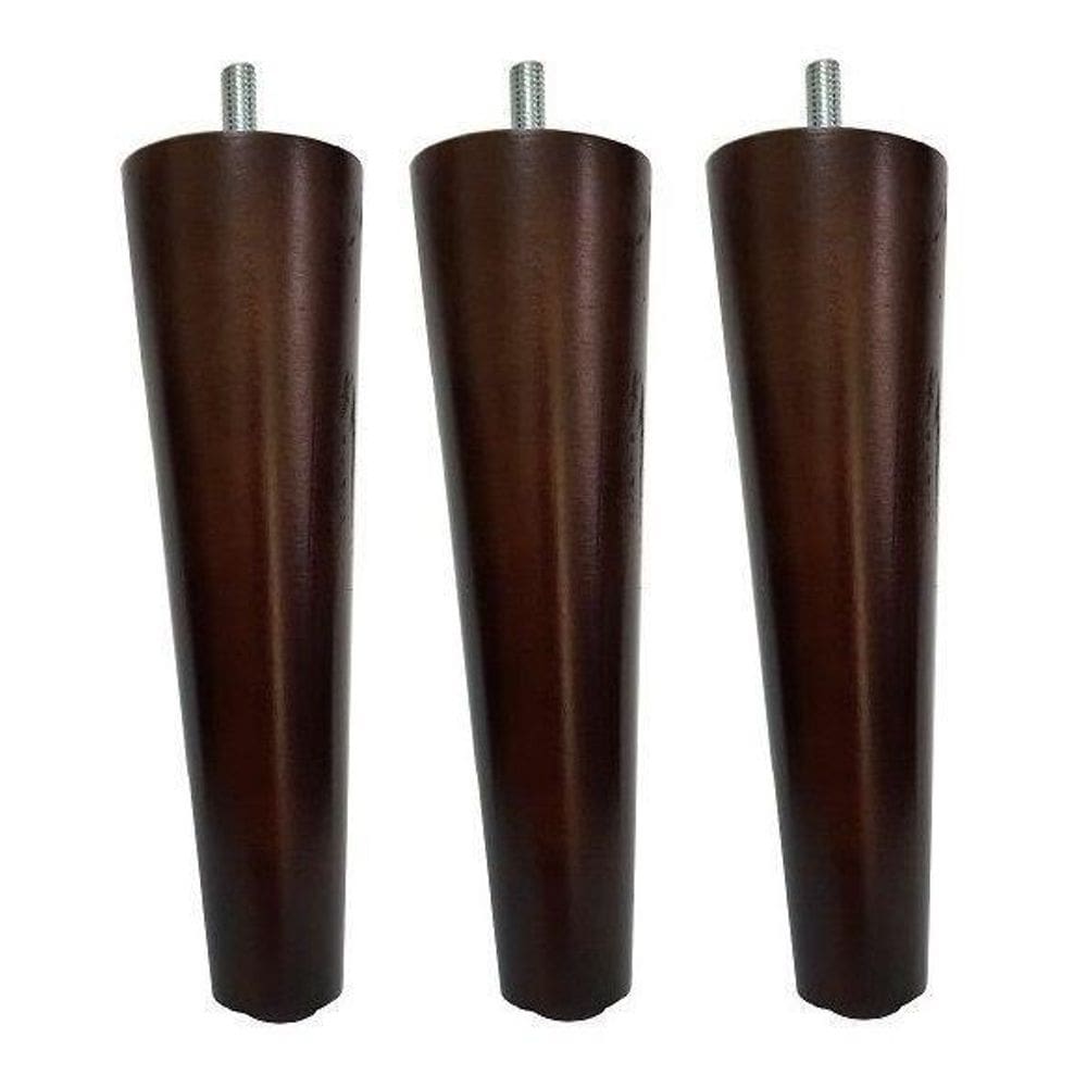 Kit 3 Pé Palito 20Cm Sofá Mesa Marrom Escuro