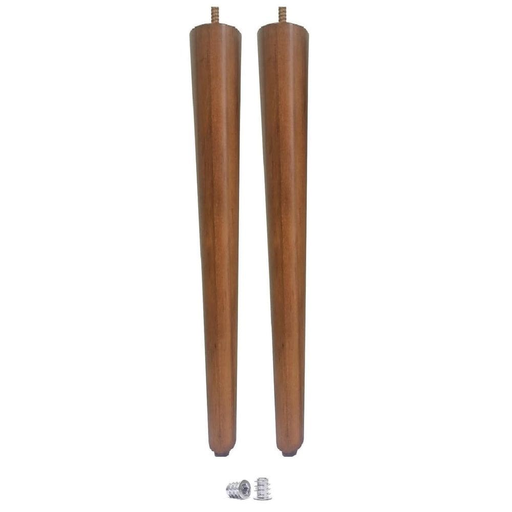 Kit 2 Pé Palito 70Cm Sofá Mesa Marrom Claro + Bucha
